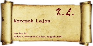 Korcsok Lajos névjegykártya