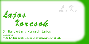 lajos korcsok business card